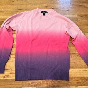 Aqua Pink and Purple Gradient Cashmere xs Sweater